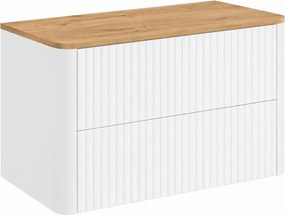 Szafka łazienkowa 80, Biały, blat dąb craft, 80,8 x 44,2 x 50 cm