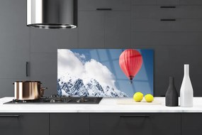 Panel Szklany do Kuchni Lot Balonem nad Śnieżnymi Alpami