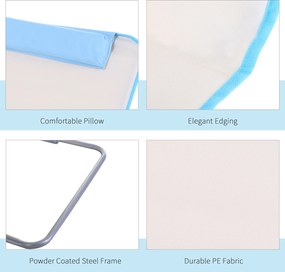 Outsunny Leżak Plażowy Beżowy Składany z Regulowanym Podłokietnikiem i Kieszenią Boczną 48x134x33-43cm | Aosom PL