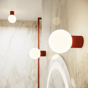 Kinkiet HALO ochra czerwona IP44 ryflowany SOLLUX  LIGHTING