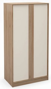Kremowo-naturalna szafa w dekorze dębu 90x180x53 cm Dennis – Marckeric