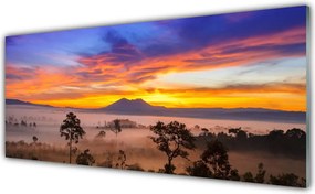 Szkło do Kuchni na Ścianę Tajemniczy Bór We Mgle