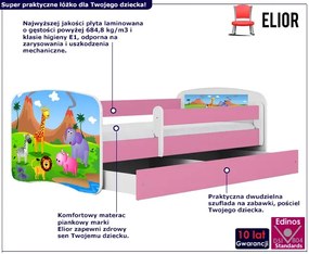 Łóżko dla dziewczynki z materacem Rostok 2X mix 80x180 - różowe
