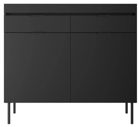 Komoda dwudrzwiowa Sentia 105 z dwoma szufladami - czarny / czarny