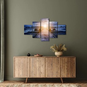 Obraz molo ze słońcem (125x70 cm)