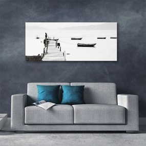 Zdjęcie na płótnie Przystań Łodzi pod Mostem