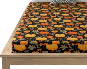 PrzytulneMieszkanie.pl Prześcieradło z mikrofibry ORANGE PUMPKINS kolorowe 90x200 cm