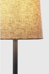 Czarna/beżowa metalowa lampa stołowa z tekstylnym kloszem (wysokość 60 cm) Assam – Bizzotto