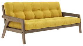 Żółta sztruksowa rozkładana sofa 204 cm Grab – Karup Design