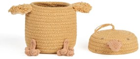 Żółty tekstylny dziecięcy kosz na zabawki ø 13x15 cm Mini Charlie the Chicken – Lorena Canals