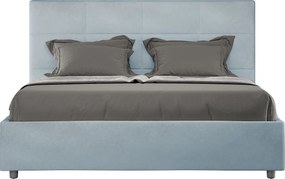 Łóżko bez stelaża tapicerowane 160x200 microfibra Błękitny Mika