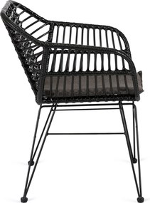 Krzesło Ogrodowe Rattanowe MUSA Czarne