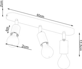 Czarna metalowa lampa sufitowa ø 6 cm Brando – Sollux