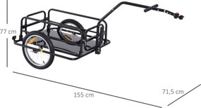 HOMCOM przyczepa rowerowa towarowa ładunkowa 40 kg obciążenia składana stal