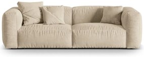 Beżowa aksamitna sofa modułowa 240 cm Martina – Micadoni