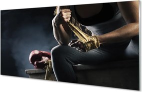 Szkło do Kuchni na Ścianę Determinacja w Rękawicach Bokserskich