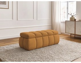 Ławka z materiału bouclé w kolorze ochry – Bobochic Paris