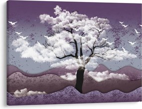Obraz - Drzewo w chmurach (70x50 cm)