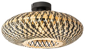 Orientalna lampa sufitowa czarny bambus 40 cm - OstravaKolonialny Oswietlenie wewnetrzne