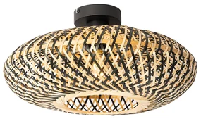 Inteligentna lampa sufitowa czarna bambusowa 40 cm z Wifi A60 - OstravaKolonialny Oswietlenie wewnetrzne