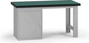 Stół warsztatowy G8, 1500 x 750 x 800 mm, 1x szafka, szary