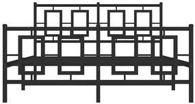 Czarne metalowe łóżko małżeńskie 160x200cm - Esenti