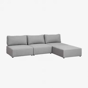 Sofa Modułowa 3-częściowa Z Pufą Kata Tkaniny Szary - Sklum