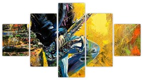 Obraz saksofonisty (125x70 cm)