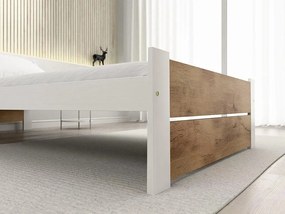 Łóżko IKAROS DOUBLE 80 x 200 cm, biały/dąb artisan Stelaż: Bez stelaża, Materac: Bez materaca