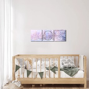 Obraz - Mroźna zima (z zegarem) (90x30 cm)