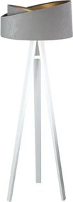 Szaro-biała asymetryczna lampa stojąca trójnóg - S025 L3-R88