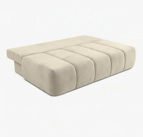 Sofa z Funkcją Spania SARIA Kremowa Welurowa Nowoczesna