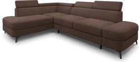 Masseno Narożnik AVISE z funkcją spania i pojemnikiem na pościel Narozniki L, Rozkładana sofa - Brązowy, QUELLE 25