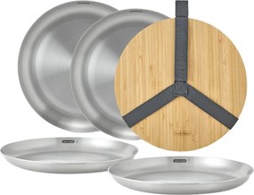 Talerze ze stali nierdzewnej w kolorze srebra zestaw 4 szt. ø 25,5 cm – Black + Blum