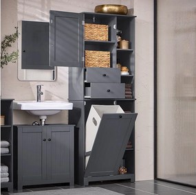 Wysoka szafka łazienkowa z kosz na pranie BZR104-DG