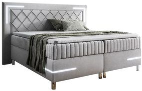 Jasnoszare łóżko tapicerowane z pojemnikiem 5 rozmiarów B2-N71