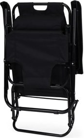 Regulowany leżak ogrodowy składany Tenero 010, czarny