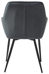 Szare aksamitne krzesła z podłokietnikami zestaw 2 szt. Nolan Stripe – Unique Furniture