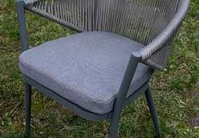 Stylowy zestaw balkonowy Levante z aluminium - 2 krzesła, stolik kawowy