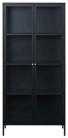 Czarna metalowa witryna 90x190 cm Carmel – Unique Furniture