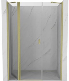 Mexen Mist drzwi prysznicowe uchylne 155 cm, transparent, złote szczotkowane - 8A4-155-001-55-00