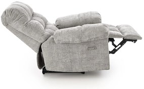 Fotel wypoczynkowy elektrycznie rozkładany popielaty AMORE