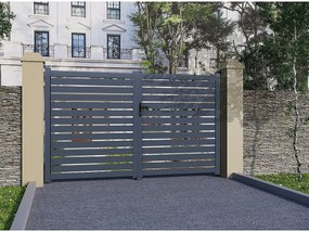 Brama aluminiowa półażurowa "Julien" - 300 x 140 cm - Szara