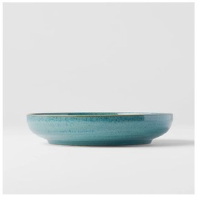 Turkusowy głęboki ceramiczny talerz ø 20 cm Peacock – MIJ