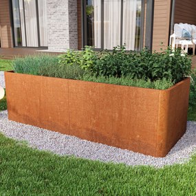 PRIMEYARD 200 x 80 x 80 cm Grządka podwyższona, stal corten, optyka rdzy, z perforowaną podłogą - (GFPV00818)