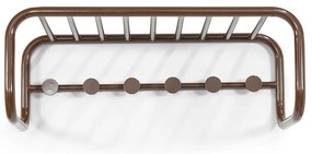 Ciemnobrązowy metalowy wieszak ścienny z półką 72 cm Retro – Spinder Design