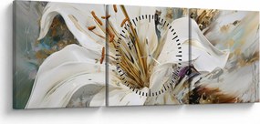 Obraz - Abstrakcja z lilią (z zegarem) (90x30 cm)