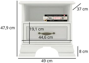 Szafka nocna z szufladą fineline crema L3-T91