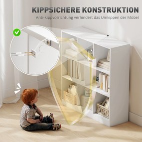 HOMCOM Regał książkowy, stojący, 8 półek, 97,5 x 30 x 100 cm, Biały