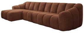 Narożnik (lewostronny/z szezlongiem) w kolorze terakoty Shell – Miuform
